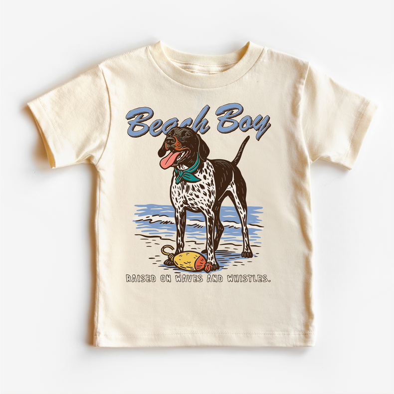 Beach Boy Kids T-Shirt | Coastal Dog Graphic Tee | Summer Beach Kids Shirt | Nautical Kids Tee