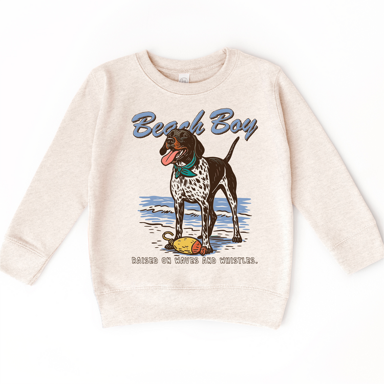 Beach Boy Kids T-Shirt | Coastal Dog Graphic Tee | Summer Beach Kids Shirt | Nautical Kids Tee