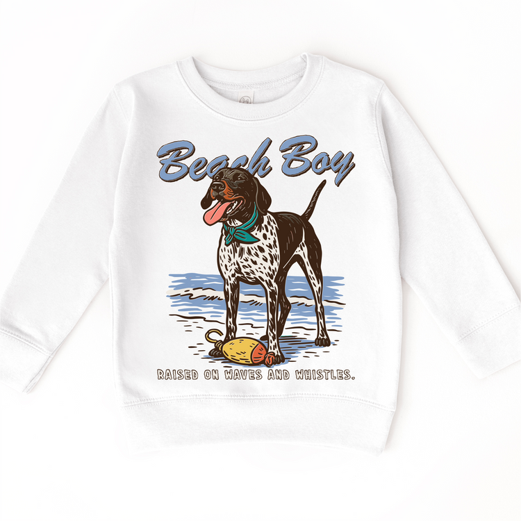 Beach Boy Kids T-Shirt | Coastal Dog Graphic Tee | Summer Beach Kids Shirt | Nautical Kids Tee