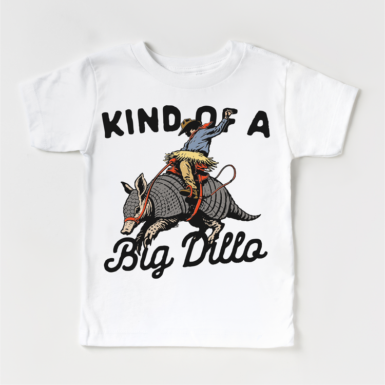 Kind of a Big Dillo Kids T-Shirt | Funny Armadillo Cowboy Tee | Western Kids Shirt | Cute Southern Kids Graphic Tee