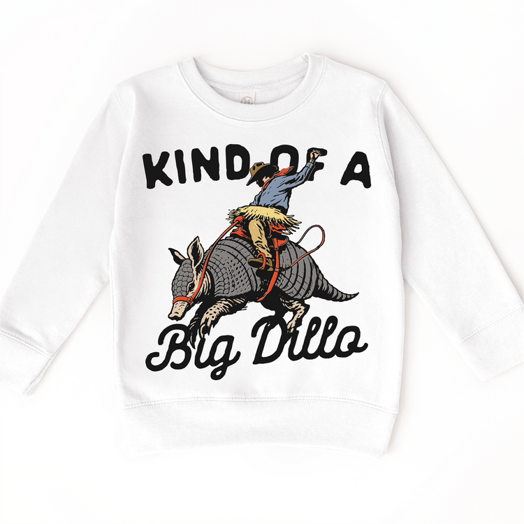 Kind of a Big Dillo Kids T-Shirt | Funny Armadillo Cowboy Tee | Western Kids Shirt | Cute Southern Kids Graphic Tee
