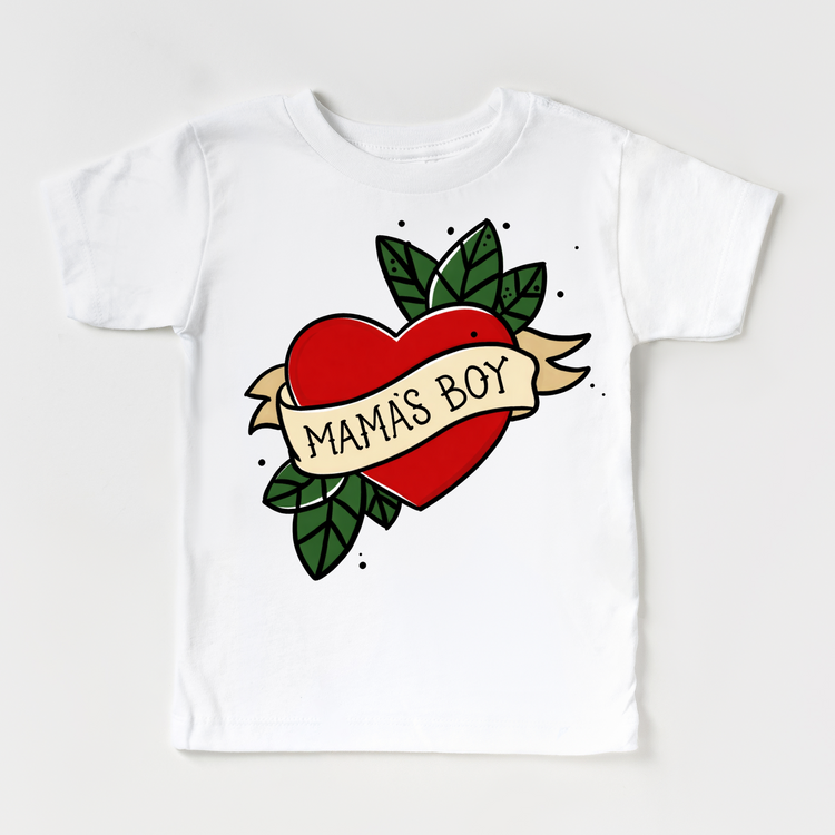 Mama's Boy Tattoo Heart T-Shirt – Kids Tee
