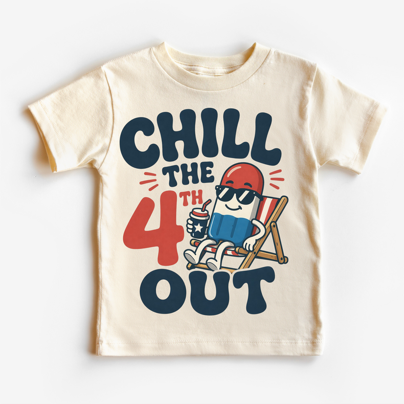 Chill The 4th Out Patriotic Popsicle Graphic Tee | Kids Summer 4th of July Shirt | Boutique Holiday Tee
