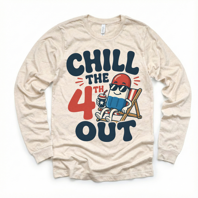 Chill The 4th Out Patriotic Popsicle Graphic Tee | Kids Summer 4th of July Shirt | Boutique Holiday Tee