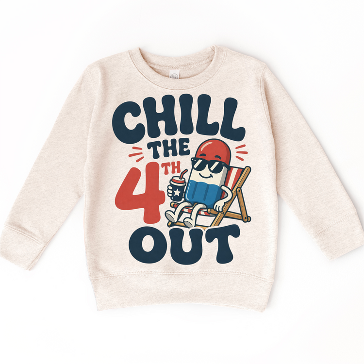 Chill The 4th Out Patriotic Popsicle Graphic Tee | Kids Summer 4th of July Shirt | Boutique Holiday Tee