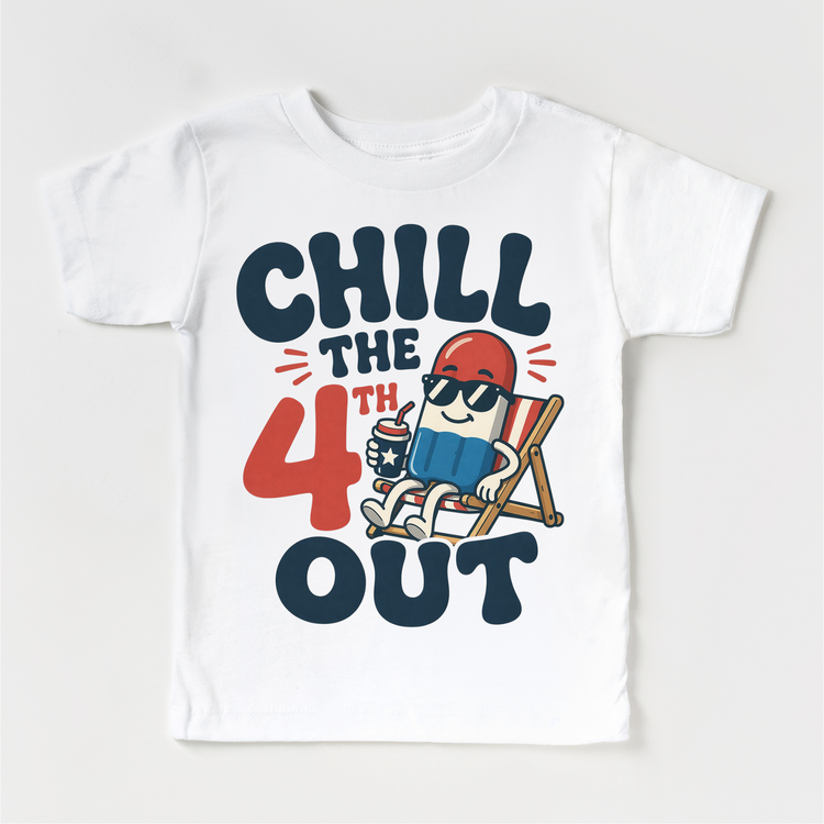 Chill The 4th Out Patriotic Popsicle Graphic Tee | Kids Summer 4th of July Shirt | Boutique Holiday Tee