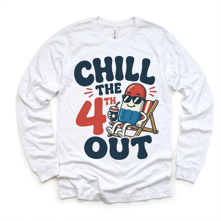 Chill The 4th Out Patriotic Popsicle Graphic Tee | Kids Summer 4th of July Shirt | Boutique Holiday Tee