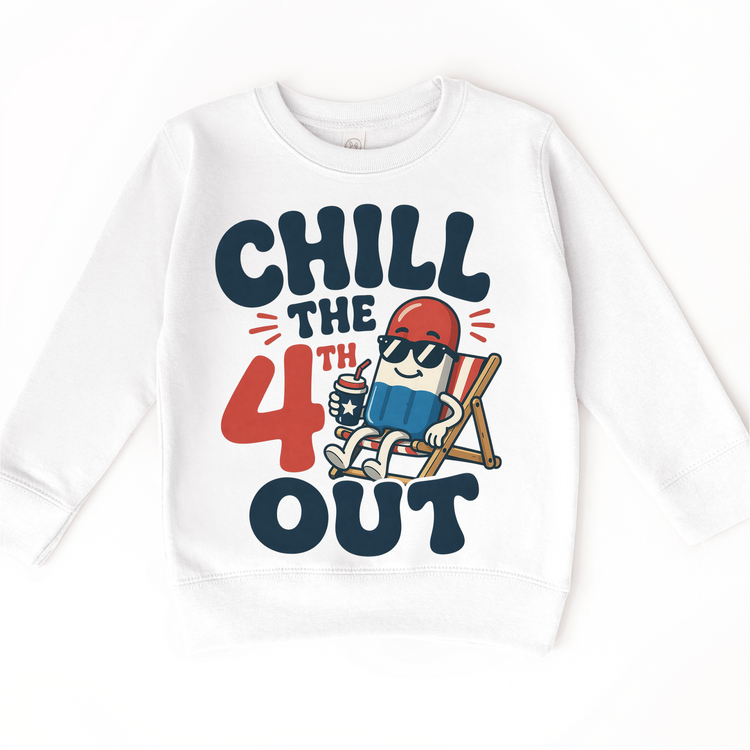 Chill The 4th Out Patriotic Popsicle Graphic Tee | Kids Summer 4th of July Shirt | Boutique Holiday Tee