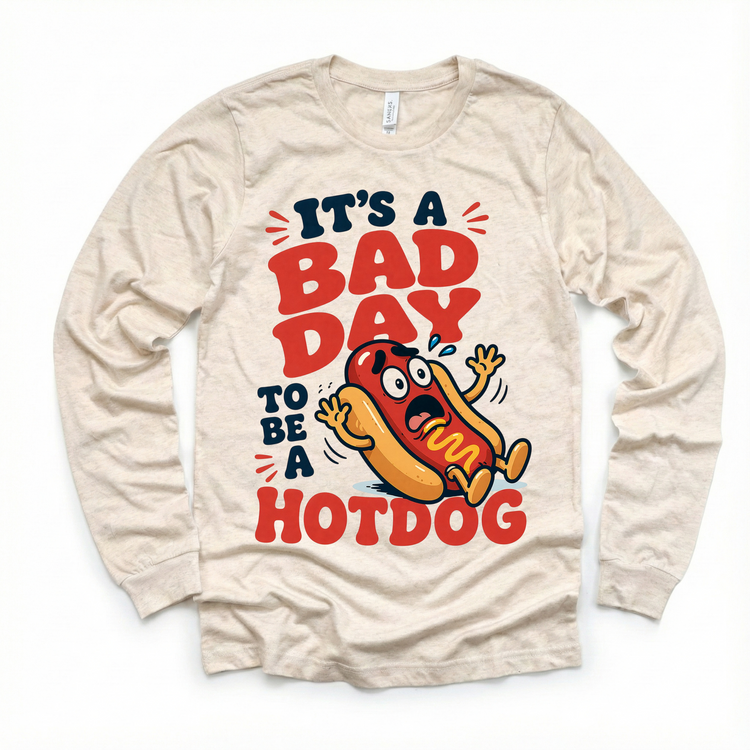 Funny 4th of July Kids T-Shirt – “It’s A Bad Day To Be A Hotdog” Patriotic Graphic Tee – Summer BBQ Shirt