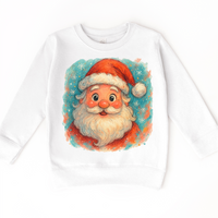 Santa Clause Christmas on white kids sweatshirt