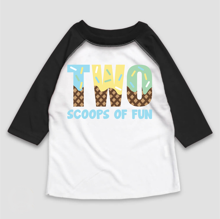 Two Scoops Of Fun Ice Cream Birthday T-Shirt