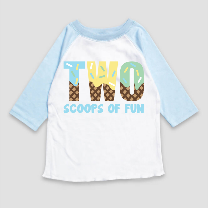 Two Scoops Of Fun Ice Cream Birthday T-Shirt