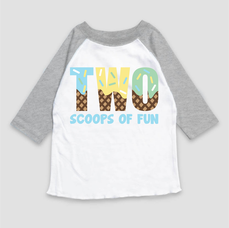 Two Scoops Of Fun Ice Cream Birthday T-Shirt
