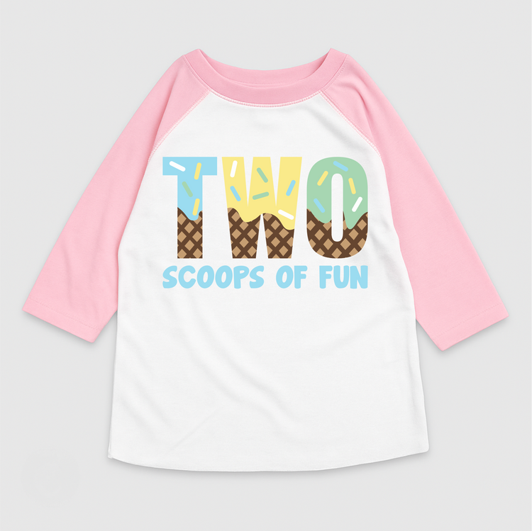 Two Scoops Of Fun Ice Cream Birthday T-Shirt