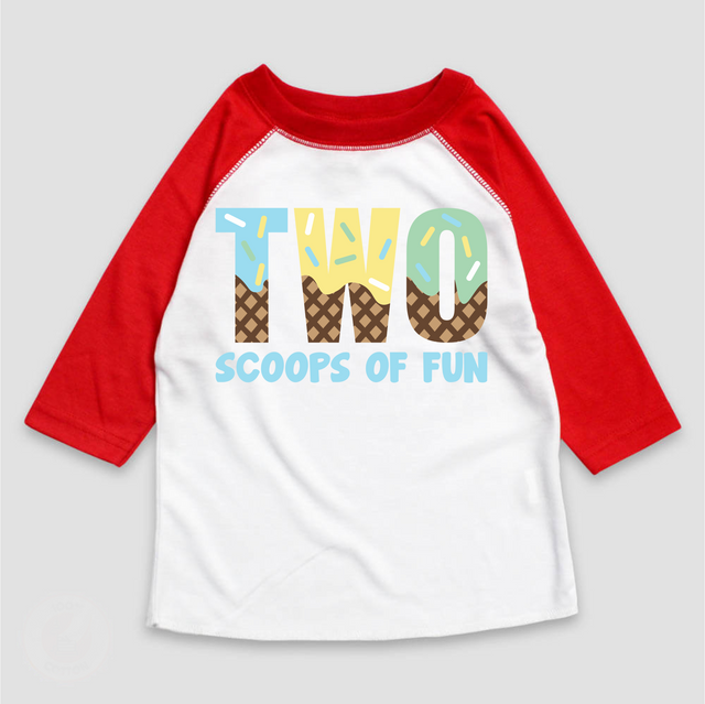 Two Scoops Of Fun Ice Cream Birthday T-Shirt