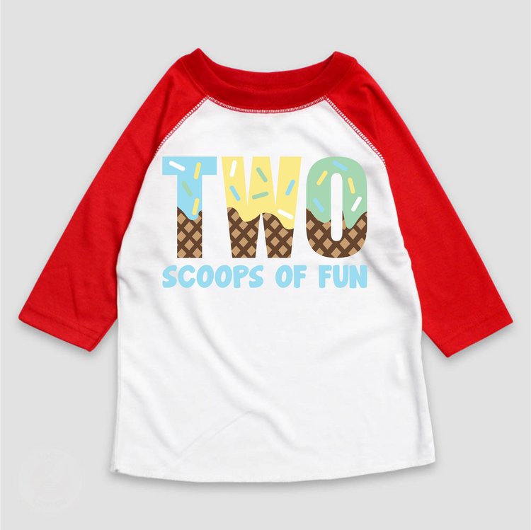 Two Scoops Of Fun Ice Cream Birthday T-Shirt