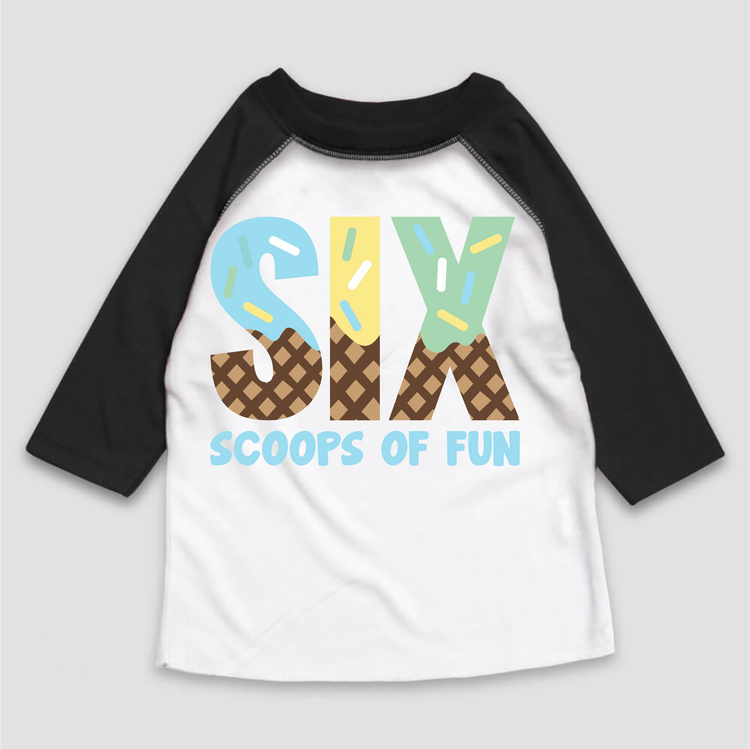 Six Scoops Of Fun Ice Cream Birthday T-Shirt