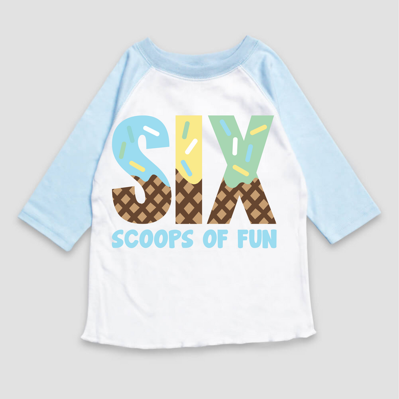 Six Scoops Of Fun Ice Cream Birthday T-Shirt