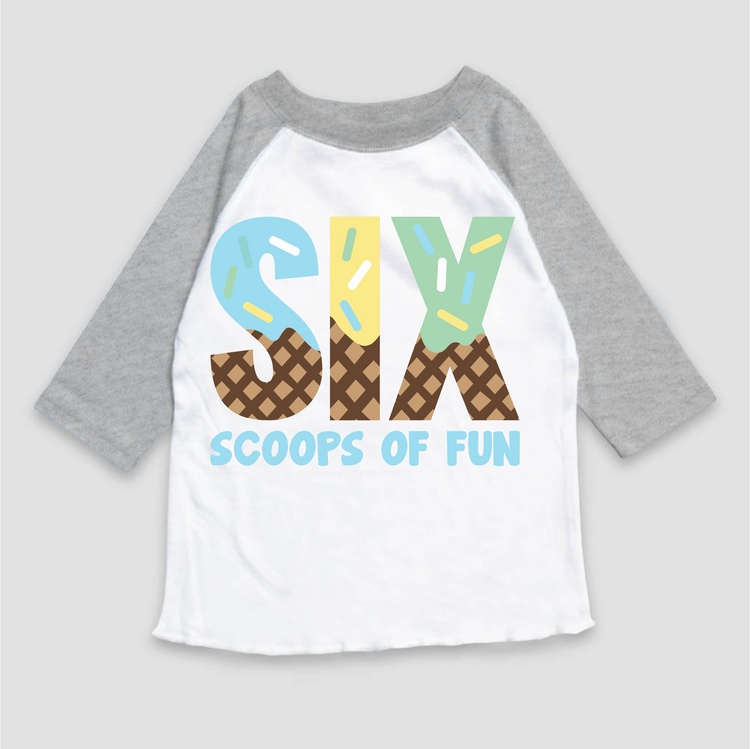 Six Scoops Of Fun Ice Cream Birthday T-Shirt
