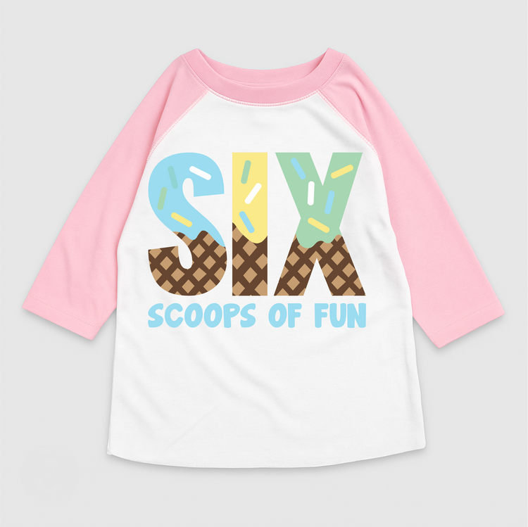 Six Scoops Of Fun Ice Cream Birthday T-Shirt