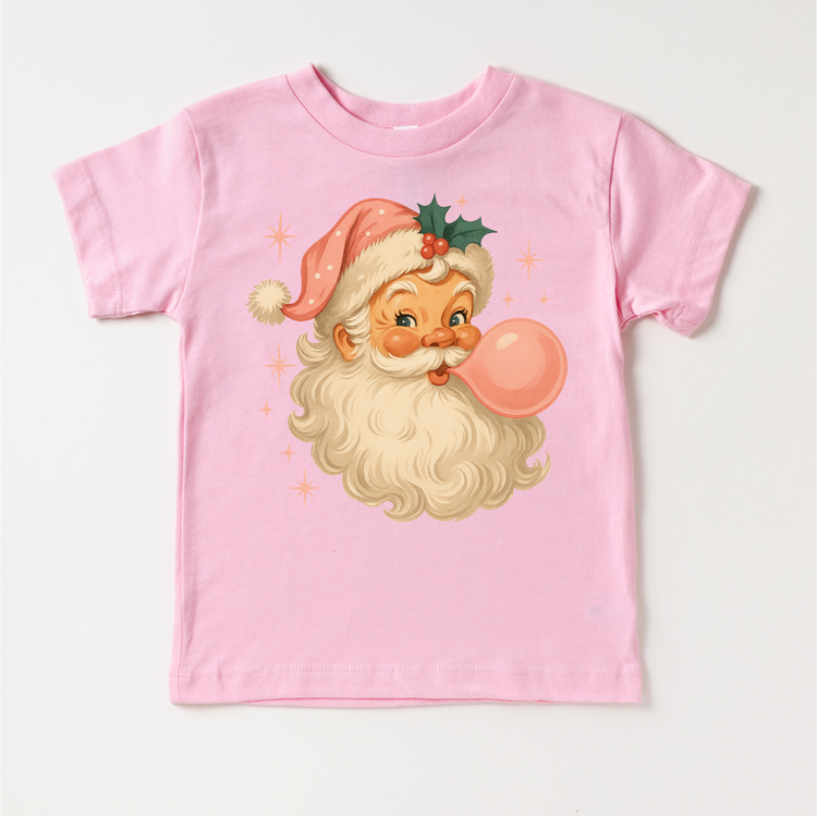 Vintage Santa Clause Blowing A Bubble Christmas T-Shirt - Christmas Tee