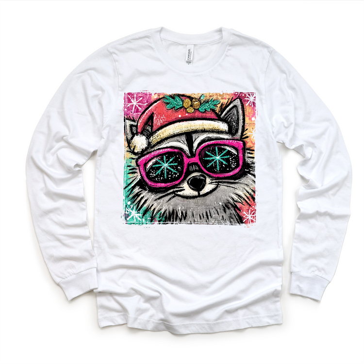 Christmas Racoon Festive T-Shirt - Christmas Tee