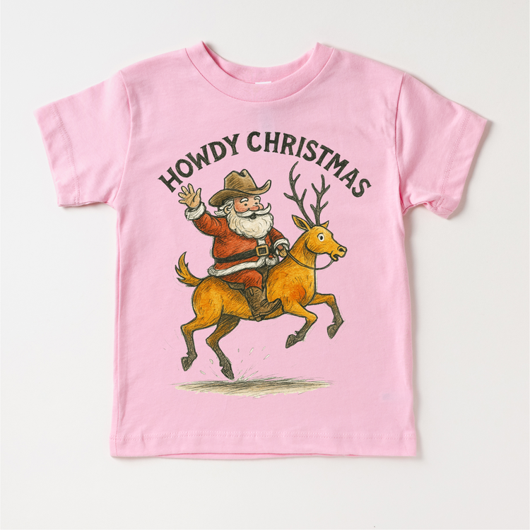Howdy Christmas Rodeo Santa T-Shirt - Christmas Tee