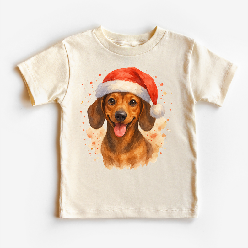 Christmas Dachshund Santa Dog T-Shirt - Kids Christmas Tee