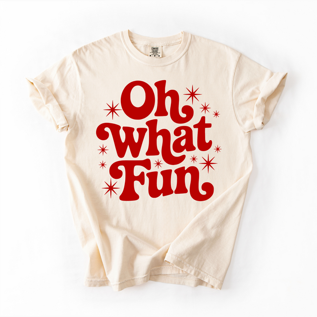 Oh What Fun Christmas Unisex T-Shirt - Printed On Comfort Colors