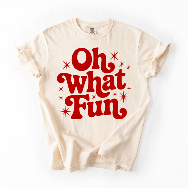 Oh What Fun Christmas Unisex T-Shirt - Printed On Comfort Colors