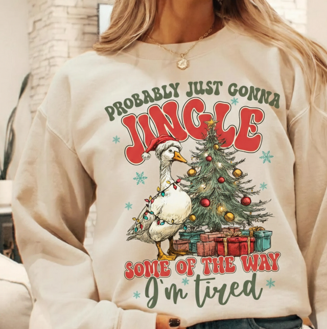Jingle Some Of The Way Goose Christmas Sweatshirt  - Funny Christmas Sweater