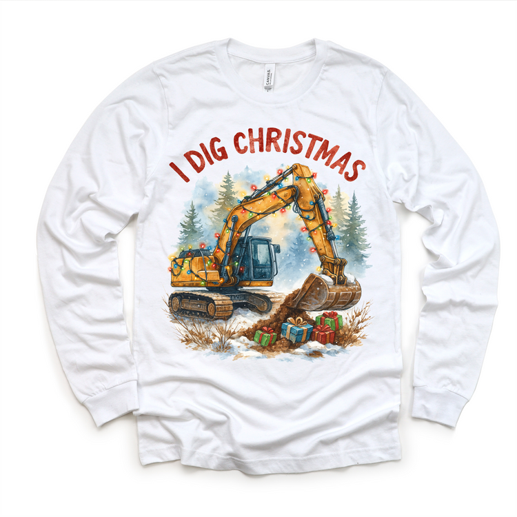 I Dig Christmas Excavator Christmas Shirt - Christmas Tee