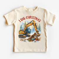 I Dig Christmas Excavator Christmas graphic T-shirt by Madi Moosh