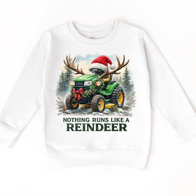 Nothing Runs Like A Reindeer Christmas Tractor Sweatshirt - Farm Christmas Tee