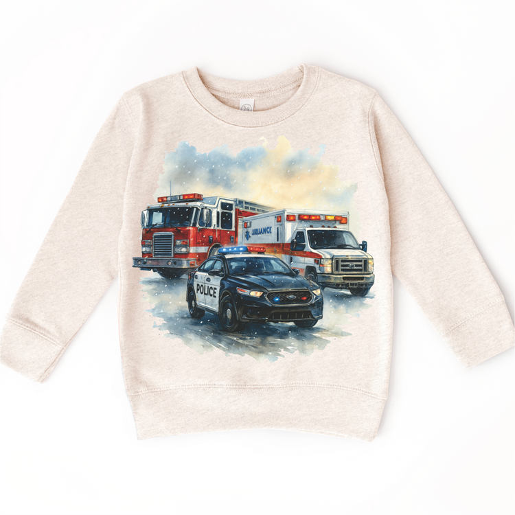 Firetruck, Police Car, Ambulance Kids Shirt - Emergency Tee