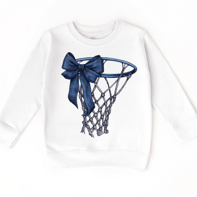 Basketball Goal With Blue Bow Shirt - School Basketball Tee