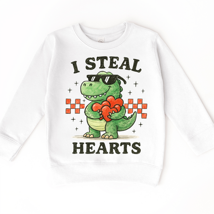 I Steal Hearts Dinosaur Valeintine's Day Shirt - Valeintine Tee