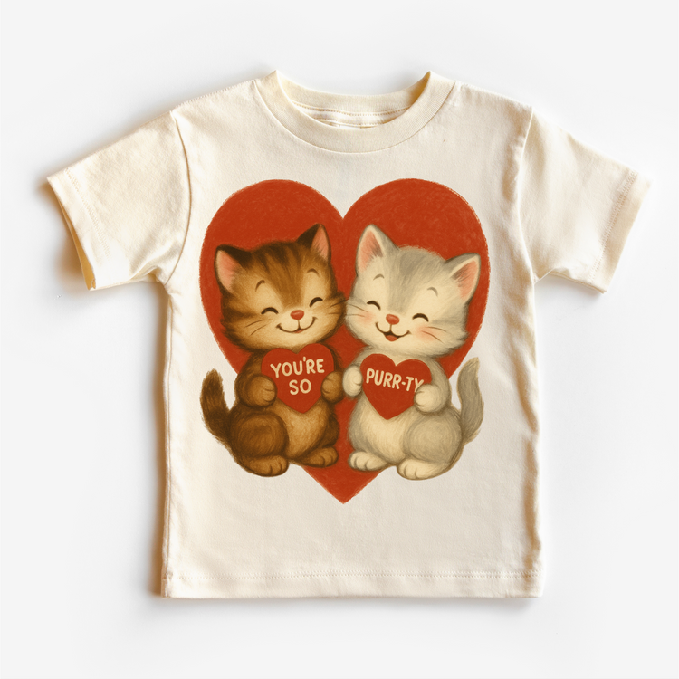Retro You're So Purr-Ty Kitty Cat Valeintine's Day Shirt - Vintage Valeintine Tee