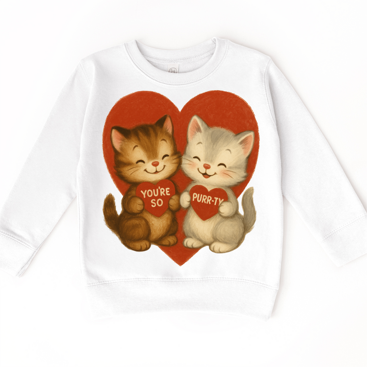 Retro You're So Purr-Ty Kitty Cat Valeintine's Day Shirt - Vintage Valeintine Tee