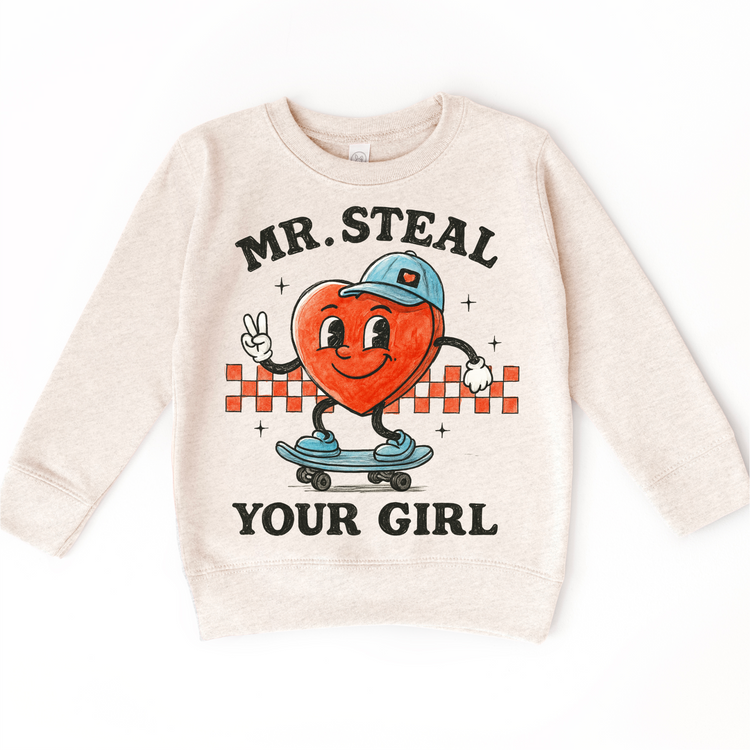 Mr. Steal Your Girl Skater Valeintine's Day Shirt -  Boys Valeintine Tee
