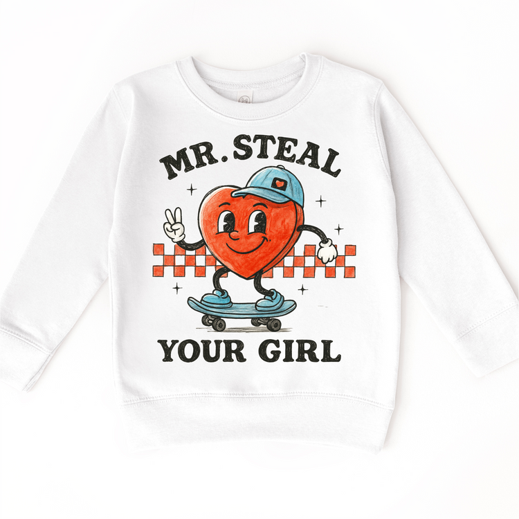 Mr. Steal Your Girl Skater Valeintine's Day Shirt -  Boys Valeintine Tee
