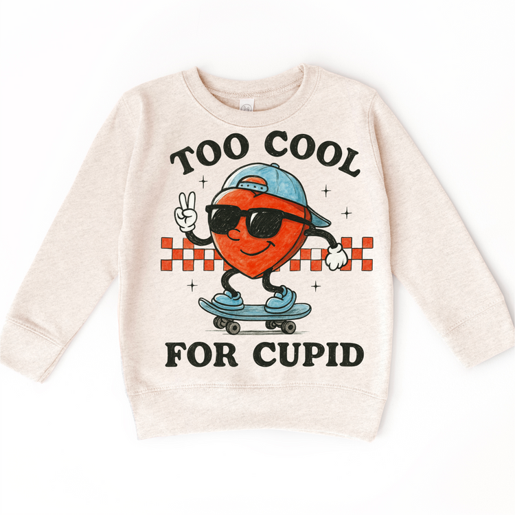 Too Cool For Cupid Valeintine's Day Shirt -  Boys Valeintine Tee