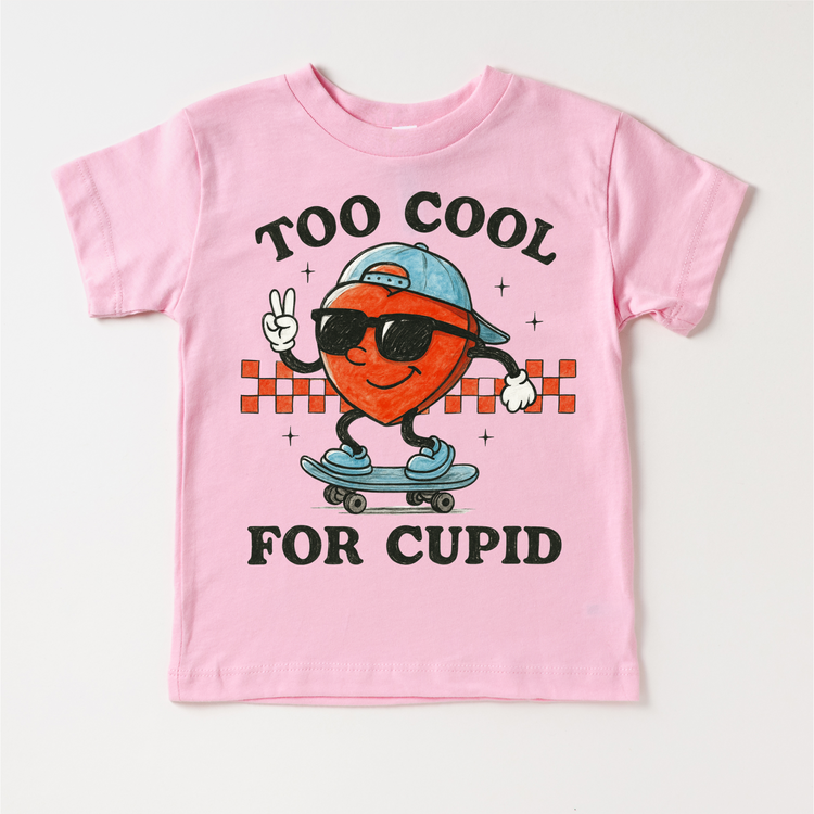 Too Cool For Cupid Valeintine's Day Shirt -  Boys Valeintine Tee