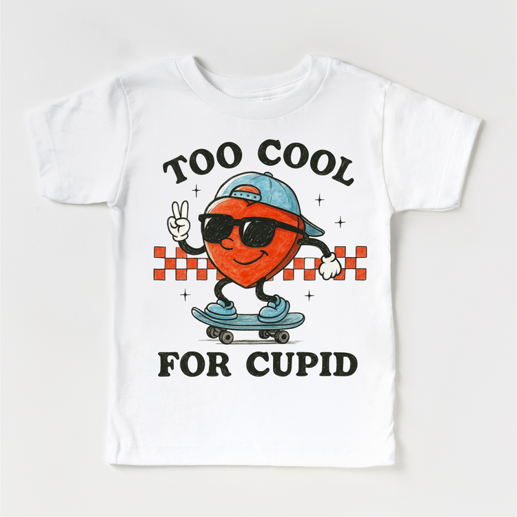 Too Cool For Cupid Valeintine's Day Shirt -  Boys Valeintine Tee