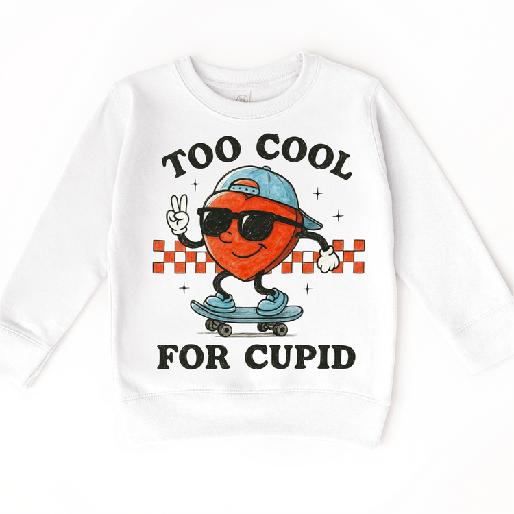 Too Cool For Cupid Valeintine's Day Shirt -  Boys Valeintine Tee