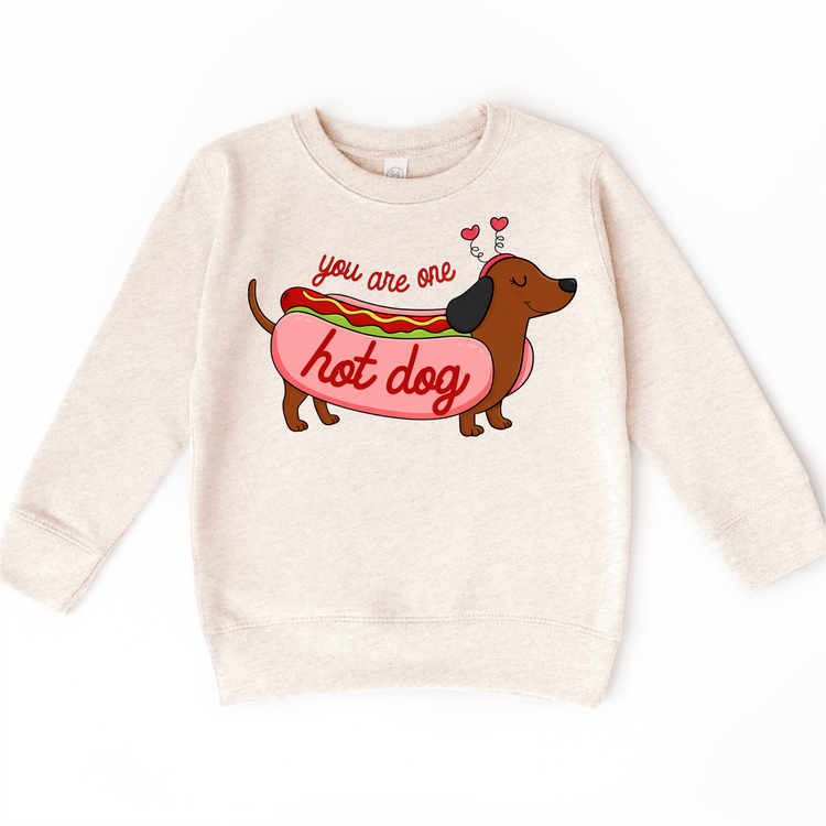You Are One Hot Dog Valeintine's Day Shirt -  Girls Dachshund Valeintine Tee