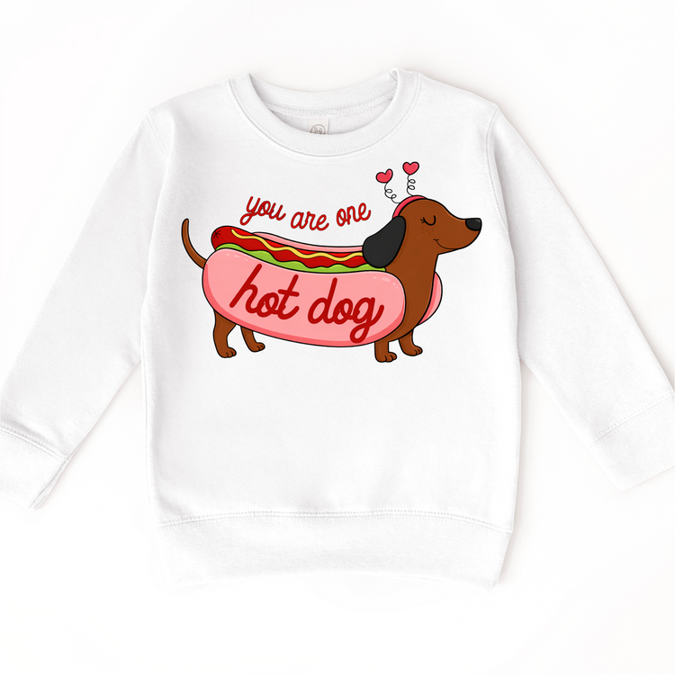You Are One Hot Dog Valeintine's Day Shirt -  Girls Dachshund Valeintine Tee