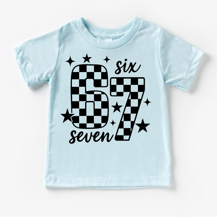 Checkered Six Seven Viral Shirt -  67 Tee