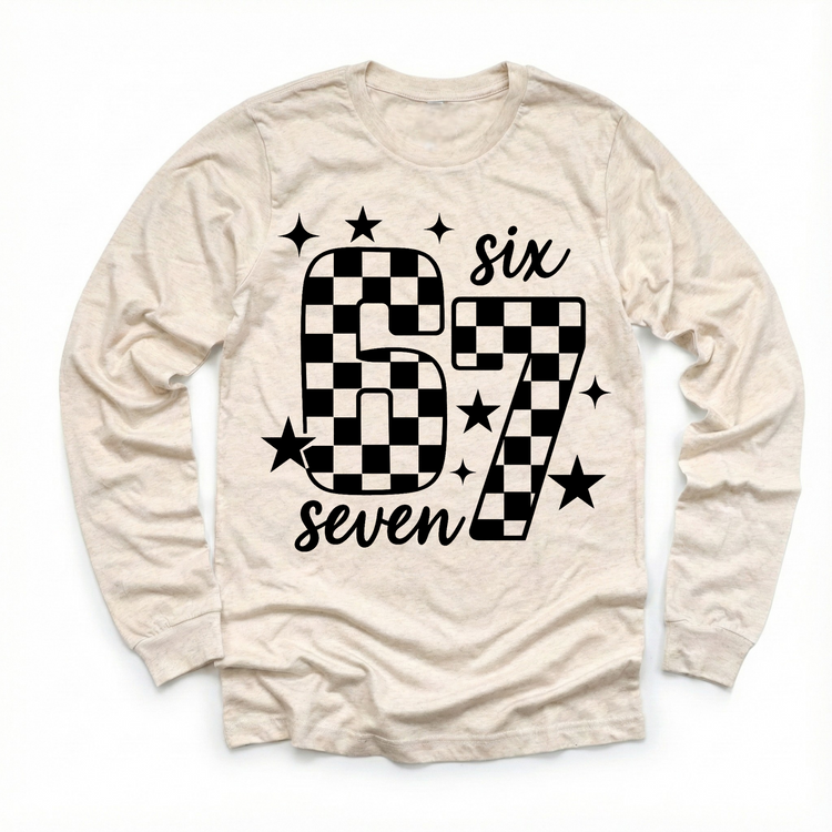 Checkered Six Seven Viral Shirt -  67 Tee
