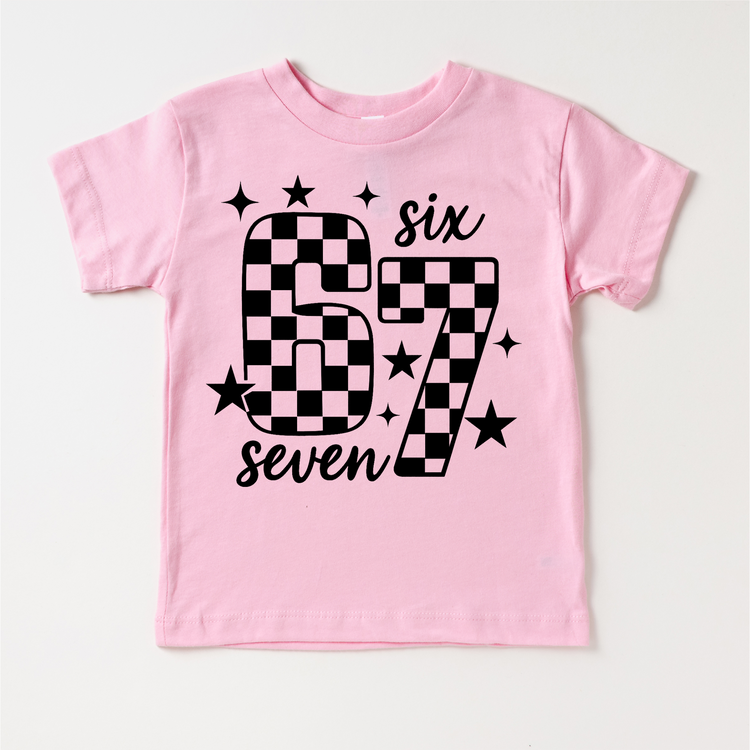 Checkered Six Seven Viral Shirt -  67 Tee